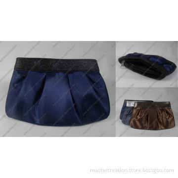 Evening bag,Evening handbag,Satin handbag,Blue wrinkled bag,Satin fabric bag,Lady night bag,Lady makeup bag,Lady toiletry bag,